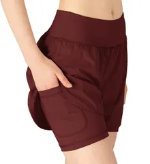 【在庫処分】ストレッチ ヨガパンツ トレーニングウェア 部屋着 短パン ショート テニス スマホポケット インナー付き ゴルフウェア ハーフパンツ スポーツ レディース ジョギングパンツ ショートパンツ ランニング