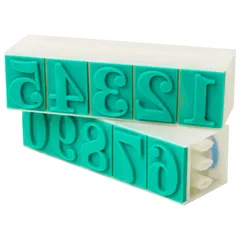 uxcell ゴムヘッド番号スタンプセット 大型取り外し可能 0-9 桁アラビア数字スタンプ コンビネーション番号スタンプ DIY クラフトカード作成用 1セット