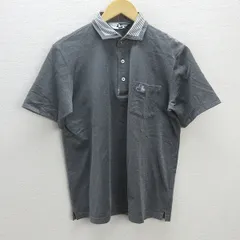 G■ブラック＆ホワイト/BLACK & WHITE SPORTS 半袖ポロシャツ/ゴルフウェア【L】灰系/men's/130【中古】■