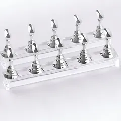 COLORBIRD ネイルチップスタンド マグネット 磁石 ネイルスタンド クリア( シルバー10,  2.4x1.4cm)