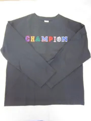 チャンピオン　レディース　長袖Tシャツ　Champion　ロゴ　丸首　女性　スポーツ　デイリー　CW-Q405　ブラック　Lサイズ