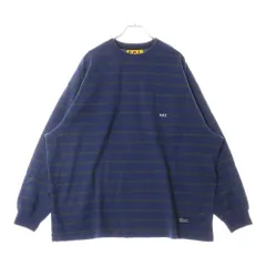 FAT (エフエーティー) ポケットロゴ刺繍 クルーネック ボーダー 長袖Tシャツ カットソー ネイビー/グリーン F32420-CT21-ABのサムネイル