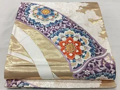 平和屋着物◎六通柄袋帯　唐織　小菊竹取譜　金糸　正絹　逸品　CAAT8713kb