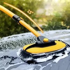 洗車ブラシ ロング モップ スポンジ マイクロファイバー ボディ用 窓 ホイール ルーフ 屋根 傷つかない 伸縮 掃除 ブラシ 洗車グッズのサムネイル