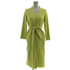 ミラオーウェン Mila Owen オーガニックコットンリブロングカーディガン 9WND181046 長袖 羽織り リボンベルト グリーン系 黄緑 0