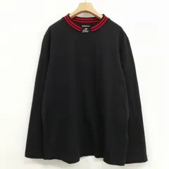 ディーゼル DIESEL ロングスリーブ Tシャツ カットソー ワンポイント ロゴ 刺繍 S ブラック