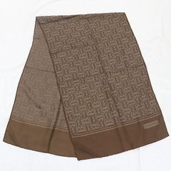 美品 FENDI フェンディ ロゴ総柄 シルク ストール ショール イタリア製