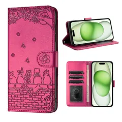 【即日発送】スマホケース 手帳型 カバー 人気 アイフォン15プラス ケース 手帳型 携帯カバー ケース おしゃれ 15 Plus 手帳型 15 プラス 15 手帳 ケース かわいい猫と美しい桜柄 iphone15plus 手帳型ケース 携帯 plus カバー