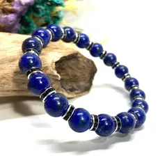 ラピスラズリ パワーストーン ブレスレット 8mm 12月誕生石 BK メンズ・レディース 男性・女性  数珠 ◇