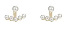 ピアス パール ラインピアス 5連パール 2way 両耳用 フェイクパール シンプル 女性 入学式 ギフト おしゃれ カジュアル ラインピアス 