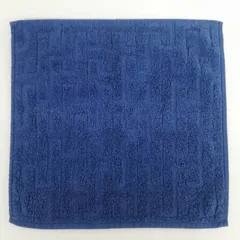 エルメス HERMES ステアーズ Hロゴ ハンドタオル フェイスタオル ハンカチ ネイビー