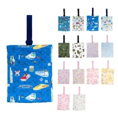 新品 [アルコバレーノキッズ] シューズバッグ 上履き入れ 上靴入れ 男の子 女の子 入園 入学 保育園 幼稚園 小学校 通園 通学 子供用 おしゃれ 日本製 (いろんな電車 ブルー) シューズ