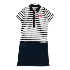 サイズ：L UNDER ARMOUR アンダーアーマー  半袖ポロ ワンピース ボーダー柄 ホワイト系 [240101268757] ゴルフウェア レディース ストスト