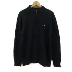 トミーヒルフィガー ニット ハーフジップ トップス 大きいサイス メンズ XLサイズ ネイビー系 TOMMY HILFIGER 【中古】
