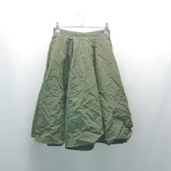 ◇ URBAN RESEARCH ROSSO ウエストゴム 裏地 薄手 春夏物 オシャレ 膝丈 フレア スカート サイズ36 グリーン レディース E  【1310130003598】
