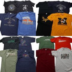 古着卸 まとめ売り USA製 半袖Tシャツ 16枚セット (メンズ L ) チームロゴ 英文字プリント カレッジ ラッセル 中古 古着 NA6944