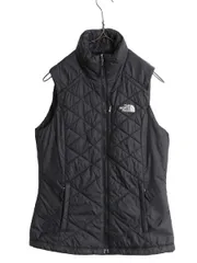 【お得なクーポン配布中!】 ノースフェイス 中綿 ナイロン ベスト レディース XS 古着 The North Face アウトドア 重ね着 前開き ハイネック フルジップ パッカブル 黒