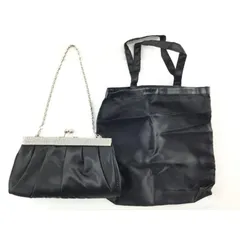 ラインストーン付きパーティーバッグ がま口 クラッチバッグ トートバッグ付き ブラック