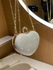 バッグ レディース ドレスバッグ キラキラ パーティー クラッチバッグ ラインストーン 装飾品付き