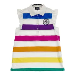 サイズ：1 PEARLY GATES パーリーゲイツ  袖フリル 半袖ポロシャツ ボーダー柄 ホワイト系 [240101476464] ゴルフウェア レディース ストスト