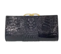 極美品 クロコダイル 本革 バッグ　GENUINE CROCODILE SKIN 本革・Genuine Crocodile】リアルクロコダイル クラッチバッグ
