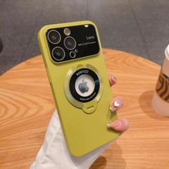 iPhone15 ケース magsafe iPhone14 13 Pro Max Plus カバー マグセーフ 耐衝撃 おしゃれ 韓国 カメラ保護 スタンド 362 イエローグリーン(黄緑)