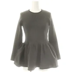 ユナイテッドアローズ UNITED ARROWS P ペプラムニット カットソー リブ チャコールグレー ブラック /DO ■OS