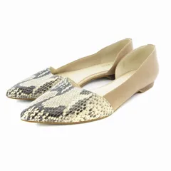 コールハーン COLE HAAN セパレートパンプス ポインテッドトゥ パイソン柄 6.5B 23.5cm ベージュ /GV ■GY03