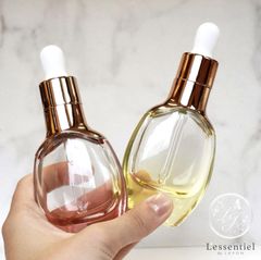 【スポイト ボトルグラス】30ml ピンクゴールド オーバル 強化ガラス スポイト イエロー レッド 化粧水 容器 エッセンシャルオイル 美容液 アロマ 詰替え用 詰替 旅行