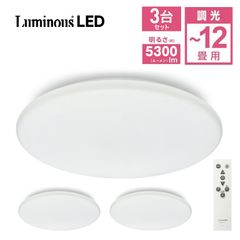 【3台セット】 ルミナスLED E40-Z12DX LED シーリングライト 12畳 調光 5300ルーメン スタンダード 400 Luminous ドウシシャ (M)