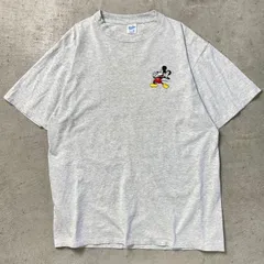 90年代 USA製 DISNEY MICKEY MOUSE ミッキーマウス キャラクターTシャツ ワンポイント刺繍 メンズXL 
