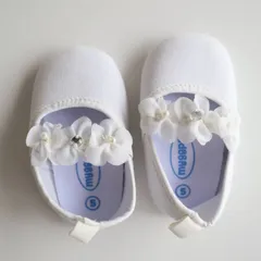 ベビー シューズ セレモニー フラワー 白 滑り止め 新生児 お宮参り 結婚式