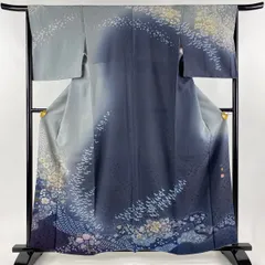 付下げ 絞り染め 美しい花 紋なし 正絹 AK-4885