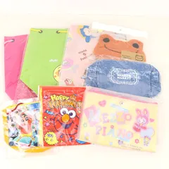 ポーチ/エコバッグ/巾着など 8点セット 未使用 アンパンマン メゾピアノ他 キャラクター まとめて 大量 キッズ 女の子用 【中古】