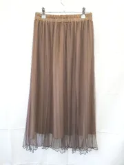 ◇ Θ chocol raffine robe プリーツ ロング丈 チュール スカート サイズF ブラウン系 レディース E  【1508060003966】のサムネイル