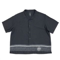 【物流センター】 中古 半袖シャツ claiborne　クレイボーン　デザインシャツ ブラック サイズ：XXL 【101】