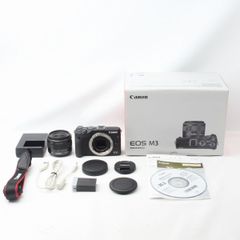 キヤノン Canon EOS M3 EF-M 15-45 IS STM レンズキット ブラック 付属品満載 元箱◇46150