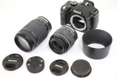 【返品保証】 ペンタックス Pentax K-m SR smc Pentax-DA L 55-300mm F4-5.8 18-55mm F3.5-5.6 デジタル一眼  e462