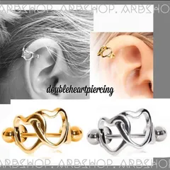 おしゃれ雑貨市場 ボディピアス 軟骨ピアス ハート シールドバーベル ストレートバーベル ヘリックス ハート 片耳 ステンレス 18G １個