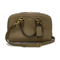 COACH コーチ バワリー サッチェル 24 現行 グラブタン カーフ トートバッグ 2WAY ショルダーバッグ クロスボディ ロゴ 箔押し ダークストーン ハンドバッグ CY918