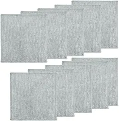 MaT store 油汚れ クロス キッチンクロス 魔法クロス ふきん 食器拭き リバーシブル竹炭(シルバー,  厚いタイプ)