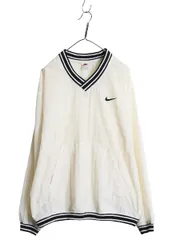 【お得なクーポン配布中!】 90s ナイキ ナイロン ジャケット メンズ L オールド プルオーバー スウッシュ Vネック ブルゾン ウィンドブレーカー ウォームアップ ピステ