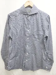 ◇ A day in the life UNITED ARROWS チェック柄 長袖 シャツ ブラウス ネイビー ホワイト レディース P  【1407100034628】