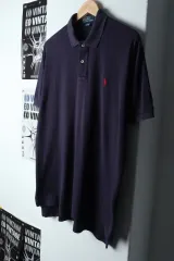 （ M ー XL ） ポロ Ralph Lauren(ラルフローレン) 半袖 カラー Tシャツ ネイビー レッドポニー- 144AC