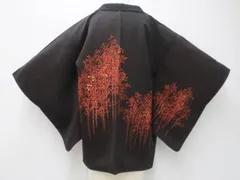 【一輝堂】【着物】羽織　絵羽柄　森林文　羽織紐別売り　身丈約78.5cm　裄丈約64cm　25z05-2446
