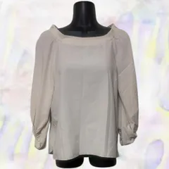 GLACIER　グラシア　ブラウス　ベージュ　レディース　チュニック　スモッグ　長袖　無地　生地薄手　チューリップ袖　スクエアネック