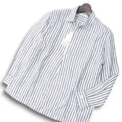 【新品 21SS】 UNIQLO ユニクロ 長袖 麻 プレミアムリネン100%★ ストライプ プルオーバー シャツ Sz.S メンズ 未使用