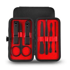 【特価】SHULLIN 7点セット 爪きり 多機能ステンレス製ネイルケアセット ネイルケアセット マニキュアに最適と 携帯便利 専用収納ケース付き 男女兼用 (ブラック)のサムネイル
