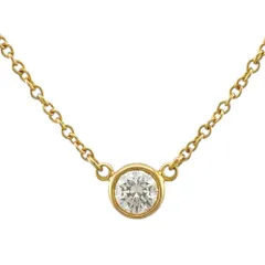 ティファニー バイザヤード 約0.12ct ネックレス 18金 K18イエローゴールド ダイヤモンド レディース  TIFFANY&Co.  中古 ティファニー