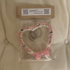 【在庫商品】天使のハート縁取りトレカケース🎀　キーホルダー/B8/トレカケース/クレイデコ/硬貨ケース/韓国/オタ活